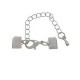 Metal extension chain set with clasp and 7mm ribbon crimp end Antique silver